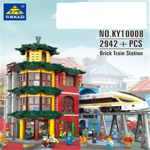 2942pcs Kaizhi KY10008 Lighting Edition Guting Daxia City Assembled Architectural Model Building Block Toy Decoration Gifts