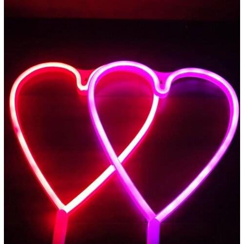 Vogliovoi Neon Sign Light SMD2835 Indoor Night light Heart Pink Red White Model Holiday Xmas Party Wedding Decorations