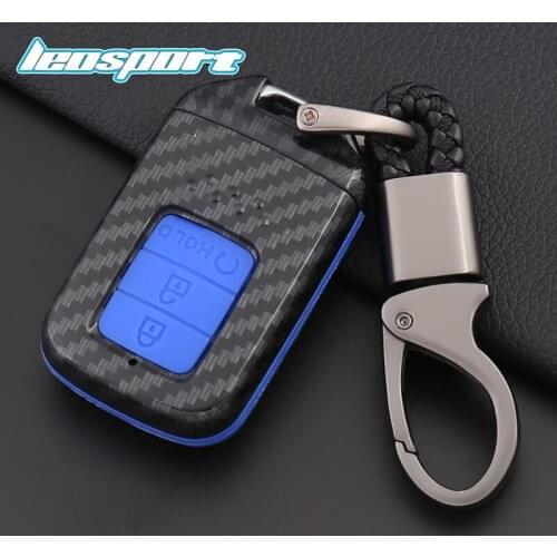 New Design Carbon fiber silicone rubber car remote key fob cover case for Honda Accord Civic Fit Type C and D
