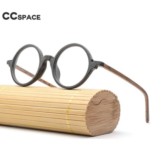 47589 Wood Grain Retro Plate Glasses Frame Men Women Optical Fashion Computer Eyeglasses