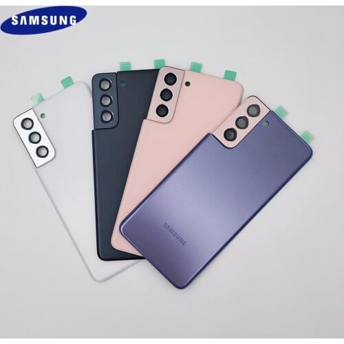 Original For Samsung Galaxy S21 5G G990F G991 Battery Back Cover Door Rear Housing Case Replacement +Camera Lens Frame Stickers