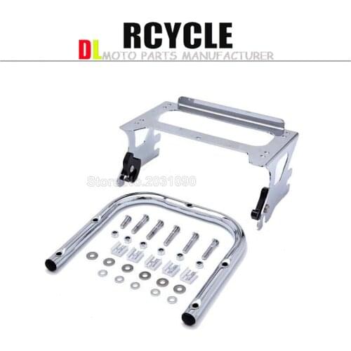 Chromium Detachable Two-up Pack Mounting Luggage Rack For Harley Touring Electra Glide 1997-2008