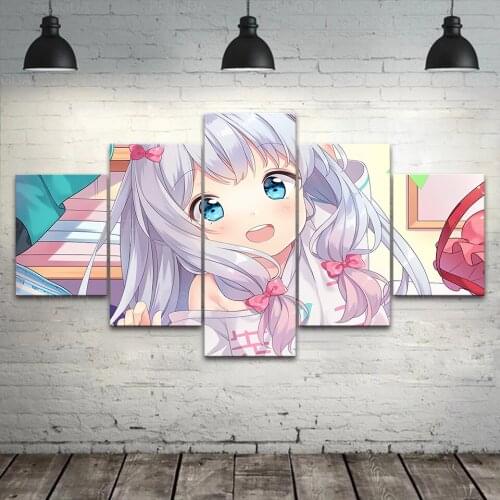 Print Painting Wall Art Modular Canvas Anime Poster 5 Panel Picture Eromanga Sensei Home Decoration For Bedside Background Frame