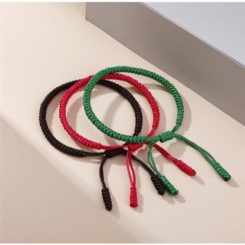 Lucky Red Thread Braided Bracelet Tibetan Buddha Bracelets Bangles Handmade Knots Woven Ethnic Rope Couple Jewelry Birthday Gift
