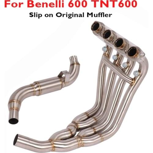 Motorcycle Exhaust Header Connection Front Link Tube Pipe Slip on Exhaust System for Benelli 600 TNT600