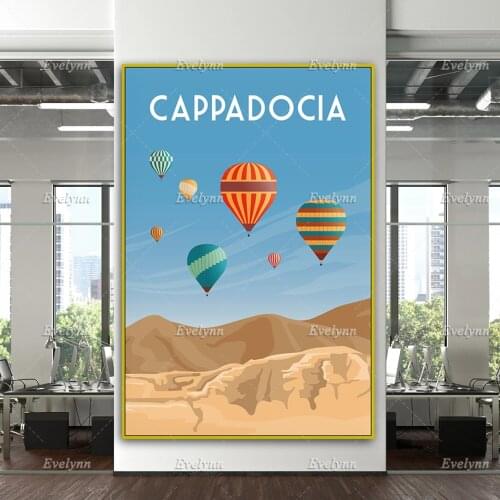 Cappadocia Travel Poster, Cappadocia Travel Print, Turkey Travel Poster,Turkey Travel Print Turkey Wall Art Home Decor Canvas