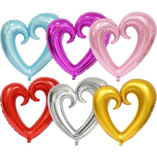 10/20/50pc 36inch Hook Heart Shape Foil Helium Balloons Heart I Love You Valentines Day Wedding Party Marriage Decoration