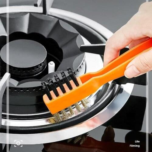 Four-In-One Gas Stove Cleaning Brush Cooktop Range Hood Cleaning Wire Decontamination Brush Can Be Hung Kitchen Cleaning Brush