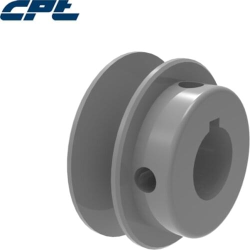 CPT AK22 V Belt pulley, 1 Groove, Bore dia. 1/2'', 5/8",3/4",7/8" Cast Iron, 2.2" OD for A, 4L, 3L belts