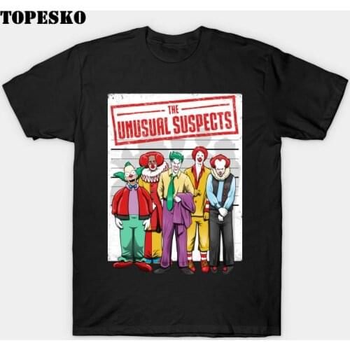 TOPESKO Summer Men Cotton T Shirts The Unusual Suspects Joker Printed Harajuku Tshirt Women Short Sleeve Tops