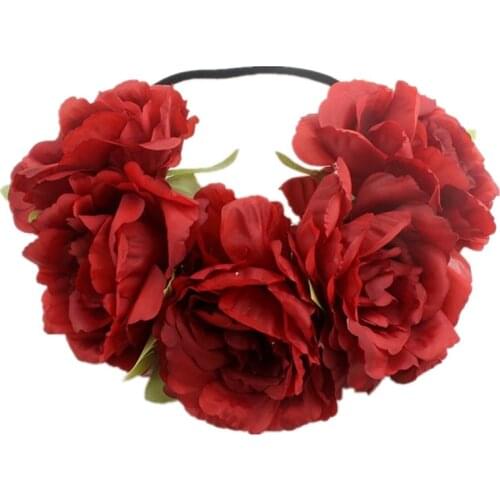 New Euro-American big imitation flower with Bohemian seaside holiday wreath Carnival Party headdress girl