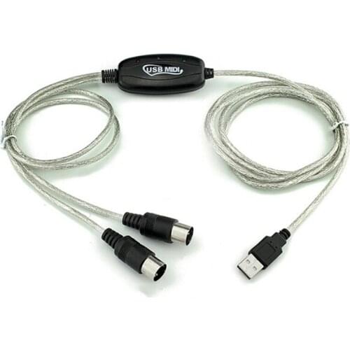 High Quality 1.5m USB IN-OUT MIDI Interface Cable Converter PC to Music Keyboard Adapter Cord