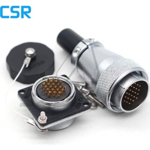WEIPU WS28 series 24 pin waterproof connector plug and socket Industrial power cable connector IP67