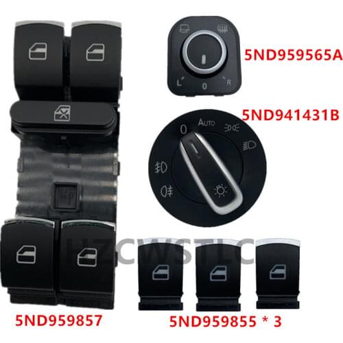Mirror Headlight Window Switch For VW Golf MK5 6 Golf Plus Jetta MK5 Passat B6 Tiguan 5ND959565A 5ND959857 5ND959855 5ND941431B