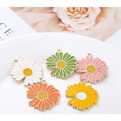 6pcs Daisy Sun Cute Flower Earrings for Women Homemade DIY Jewelry Earring Models Small Fresh Alloy Spring and Summer Trendy