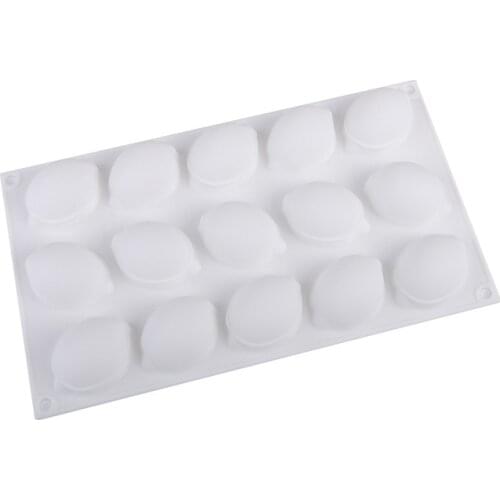15 holes lemon Cake Mold For Baking 3D Silicone Mould Pan Mousse Chocolate Moule Silicone Moldes De Silicona