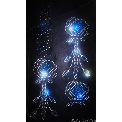 2pcs/lot Pants seam hot fix hot fix rhinestone motif strass iron iron on crystal transfers design patches dress hem