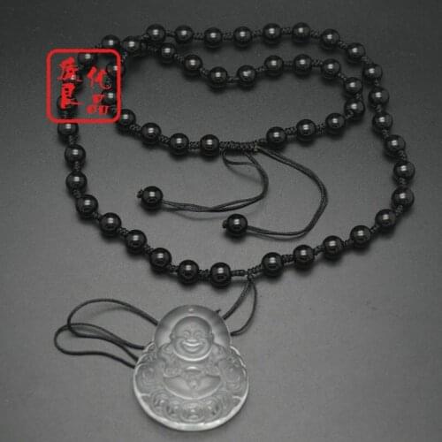 5pcs Handmade 8mm Black Stone Bead Adjustable Chain Necklace 18~22 Inch DIY Jewelry Making Materials