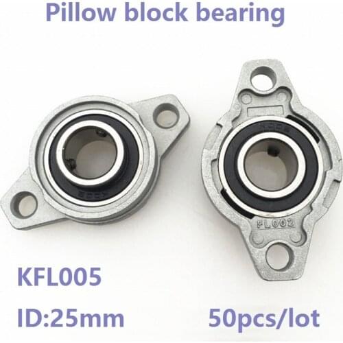 50pcs/lot KFL005 25mm FL005 Bore Diameter Zinc Alloy Bearing Units Flange Pillow Block Bearing bracket For CNC parts