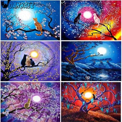 Abstract Landscape Diamond Painting Animal Moonlight 5Ddiy Wall Art Cross Stitch Sticker Diamond Embroidery Room Decoration Gift