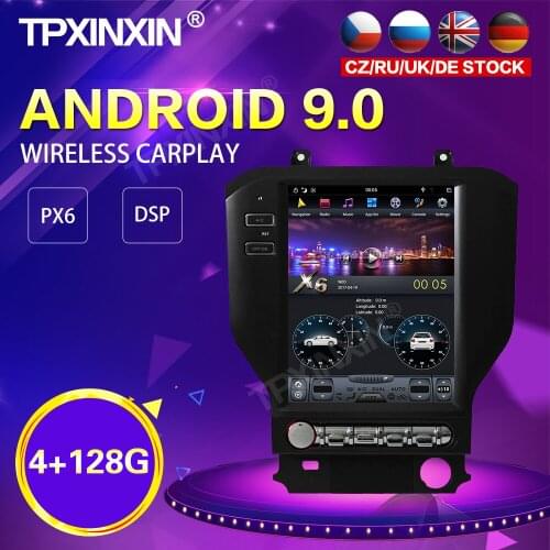 PX6 Android 9.0 4+128G Tesla Style Car Radio For Ford Mustang 2015-2019 GPS Navi Auto Audio Stereo Recoder Head Unit DSP Carplay
