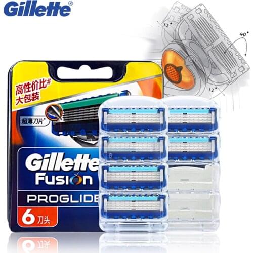 Gillette Fusion Proglide Flexball Shaving Razor Blades Smooth Brands Shaver Blade Refills 6 pcs/pack