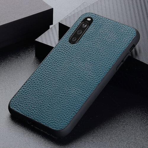 For Sony Xperia 10 1 III Case Luxury Calfskin Leather lines Hard Back Cover Case For Sony 10III 1III Phone Case New