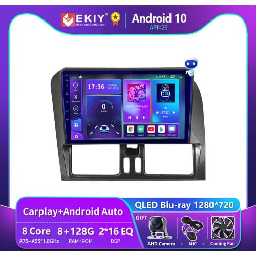EKIY 1280*720 IPS DSP Autoradio 2 din Android 10 For Volvo XC60 2009-2012 Car Radio Multimedia Video Player Navi GPS Stereos BT