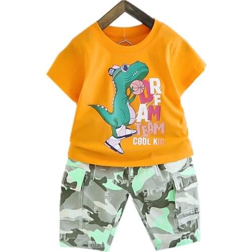 New Summer Baby Boy Girl Clothes Children Cotton Cartoon T Shirt Shorts 2Pcs/set Toddler Fashion Casual Clothing Kids Tracksuits