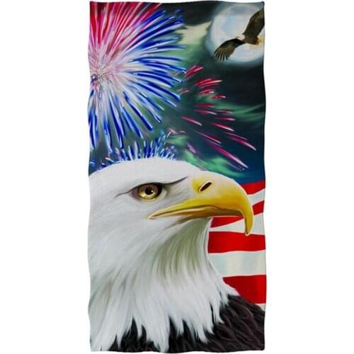 New American Flag Eagle Printed Cotton Bath Towel Fashion Beach Towel Soft Comfortable Water-absorbent 75*150cm Baby Bath Towels