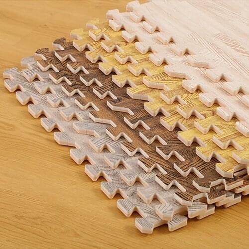 Imitation Wood Floor Pattern EVA Foam Puzzle Mat Baby Play Mat Bedroom Soft Floor Interlocking Kids Rug Crawling Carpet Decor