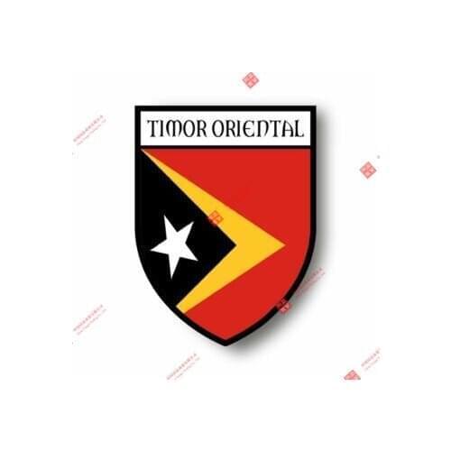 Interesting Car Stickers Decal Souvenir Vinyl Car Shield City Flag World Crest Timor Leste Car Window Body Decorative Stickers