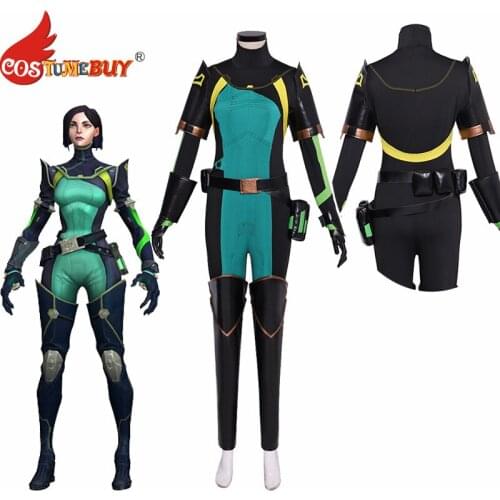 CostumeBuy Valorant Viper Cosplay Game Valorant Costume Women Sexy Bodysuit Leather Catsuit Halloween Costume Jumpsuit Customize