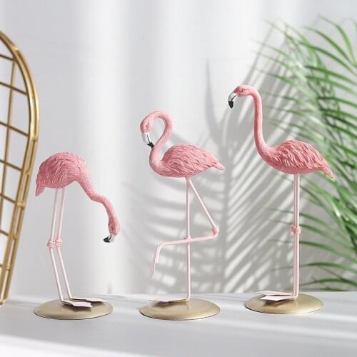 Nordic creative resin crafts flamingo decoration home living room desk decoration wine cabinet decoration