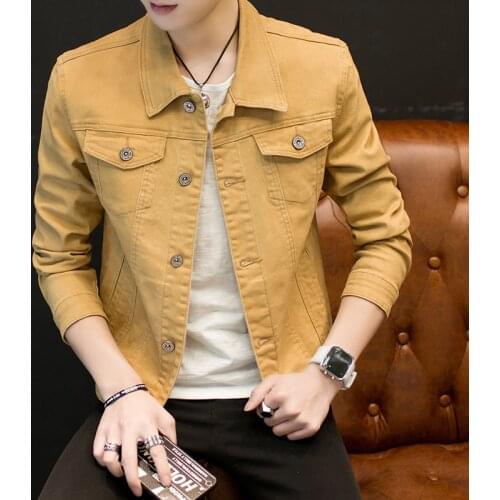 Male Spring Autumn Classic Black White Coat 2021 New Mens Denim Jacket Slim Fit Fashion Jeans Jackets Pocket Jacket Coat Men