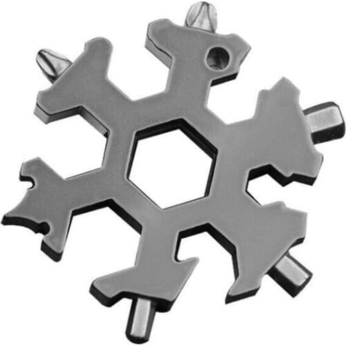 19-In-1 Snowflake Multi Tool,Portable Stainless Steel Keychain Screwdriver Bottle Opener Snowflake Multitool