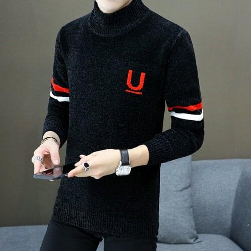 2020 Sweater Mens Clothes Fall Winter Men Clothing Long Sleeve Knitted Pullover Plus Size Striped High Quality Korean Style Tops