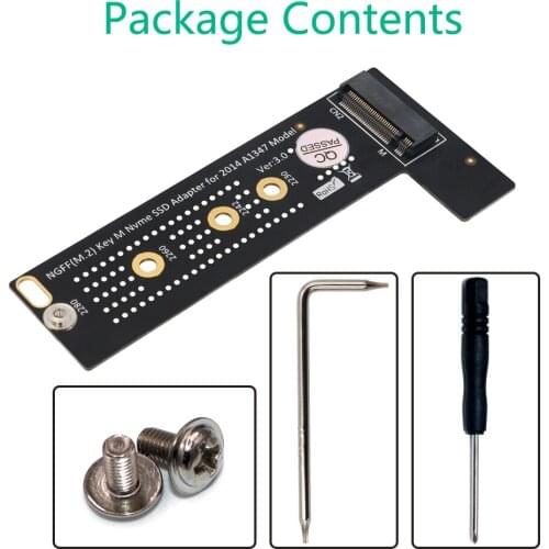 Newest Version M.2 NGFF M-Key NVME SSD Converter Card Adapter for 2014 MacBook Mini A1347 MEGEN2 MEGEM2 MEGEQ2 NVME SSD