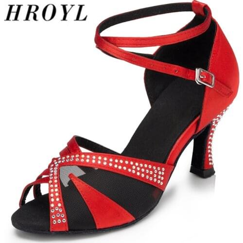Ballroom Dance Shoes With Rhinestone For Women Girls Ladies Tango/Ballroom/Latin High Heeled Indoor Dancing Shoes Wholesale