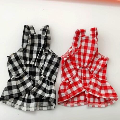 Spring and Summer Angel Wings Puppy Dog Dress Cotton Plaid Pet Dresses for Small Dogs Yorkshire Maltese Cat Skirt Pets Clothes