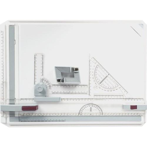 Portable A3 Drawing Board Draft Painting Board with Parallel Rulers Corner Clips Head-lock Adjustable Angle Art Draw Tools