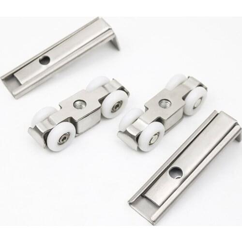 Free shipping door roller ultra-quiet wooden furniture sliding door pulley hanging track nylon wheel glass bearing door hardware