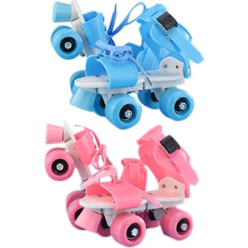 Inline Skates Children Double Row Roller Skates Adjustable 4 Wheels Skates PU Wheel Roller Sneakers For Beginners Kid Gifts