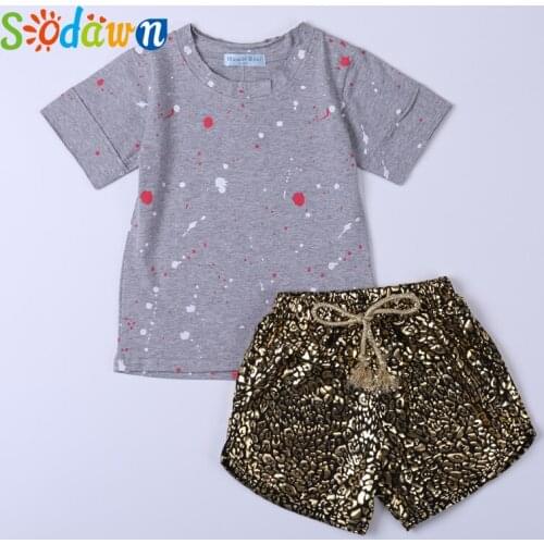 Sodawn Boys Clothing Set Baby Boy Clothes New Summer Kids Clothing Sets Stripe Colorful T-Shirt + Pants 2Pcs Boys Suit