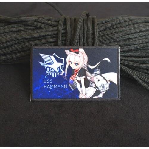 Azur Lane Anime Girl Tactical Patch Chapter Two Dimensional Military Printed Armband Velcro For Clothes Backpack Decoration