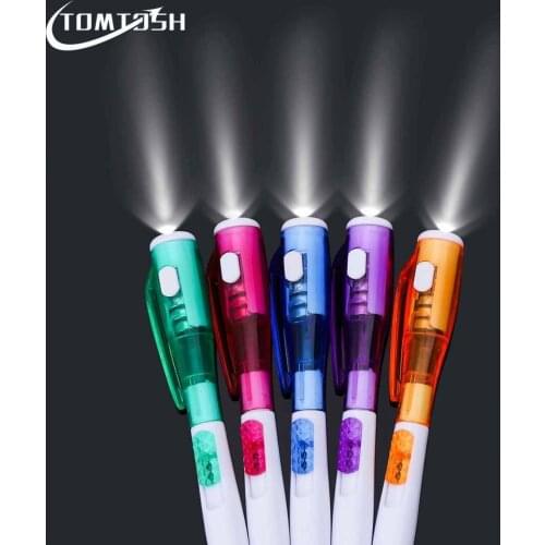 TOMTOSH/1Pieces/Cute creative stationery new led flashlight multi - purpose ball - point pen
