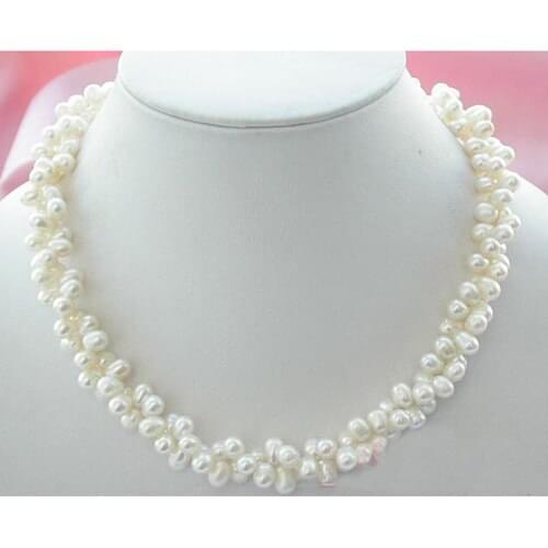 Unique Pearls jewellery Store 2 row White Rice Cultrued Freshwater Pearl Necklace More Length For Choose Perfect Women Gift