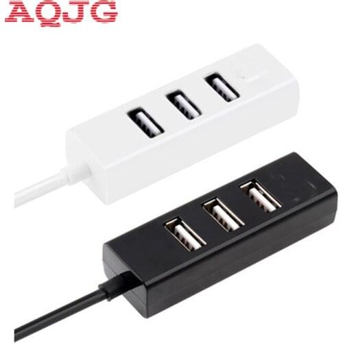 High Speed Mini Slim 4 Port hub usb hub 4 port Expander multiple Converter Adapter for Laptop PC Tabs USB HUB Black White AQJG