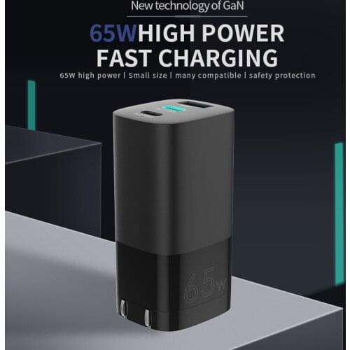 65W GaN charger Quick Charge 4.0 3.0 Type C PD USB charger with QC 4.0 3.0 portable fast charger ForiP For Huawei Xiaomi laptop