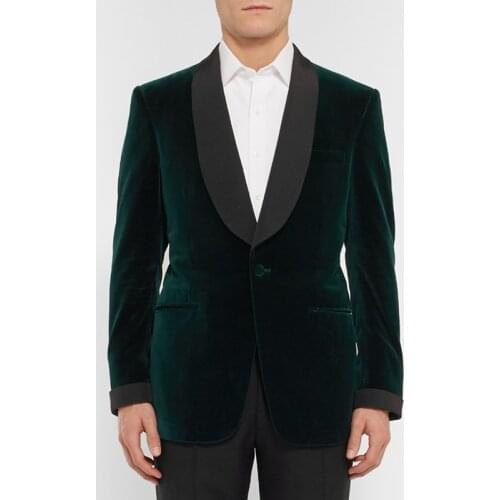 Green Velvet Slim Fit Men Wedding Suit Elegant Grooms Wear Wedding Suits For Men 2021 Costume Made Fashion New Arrival Blazer